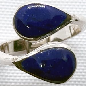 Anillo adaptable dos gotas lapislázuli
