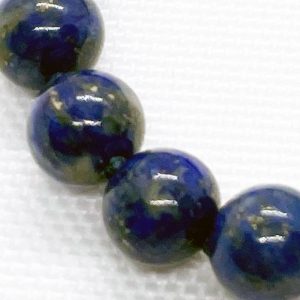 Pulsera bolita 6 mm lapislázuli broche gold filled