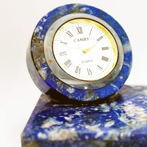 Reloj escritorio chico porta lapicero en lapislázuli