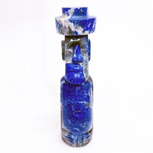 Figura moai c/sombrero en piedra lapislázuli tamaño 13,0 cms